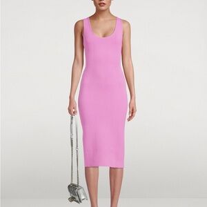 Herve Leger Ottoman Scoopneck Midi Dress